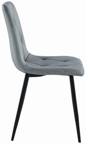 Set štyroch jedálenských stoličiek LIBRA zamatové sivé (čierne nohy)