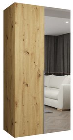Šatníková skriňa 100 cm Alice 2 (dub artisan + kašmír). Akcia -19%. Vlastná spoľahlivá doprava až k Vám domov. 1126147