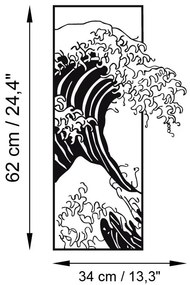 Nástěnná kovová dekorace Waves 3 černá