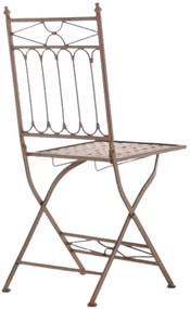 Kovová skladacia stolička Asina (SET 2 ks) - Hnedá antik
