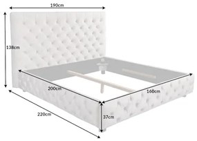 Posteľ 43106 160x200cm Zamat Champagne  - Komfort-nábytok