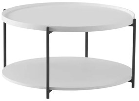 Konferenčný stolík, biela/čierna, LAPIS