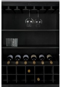 Čierna vinotéka z dubového dreva pre 20 fliaš, 89x181 cm Travis – Zuiver