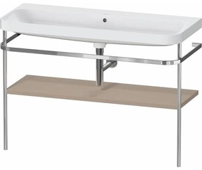 DURAVIT Happy D.2 Plus c-shaped kovový stojací podstavec s nábytkovým umývadlom bez otvoru, 1 polička, 1175 x 490 x 850 mm, chróm/plátno, HP4839N75750000