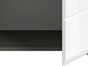 Skrinka Salsa, 60 cm, šedý dub/biela lesk