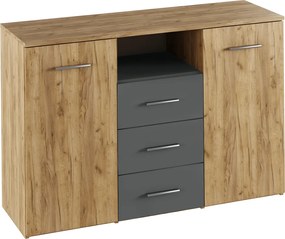 Komoda, dub artisan/grafit, GABRIELA