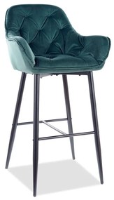 Barová stolička Signal CHERRY H-1 čierny mat/zelená bluvel 78