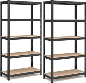 Oceľový regálový systém 2 ks, 180x90x40 cm, čierny