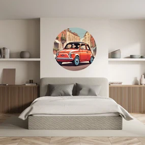 PIPPER. Kruhová samolepka na stenu "Fiat 500" Veľkosť: 100 cm