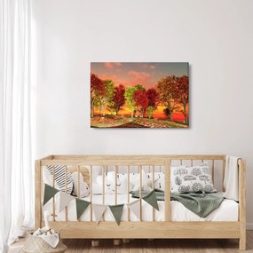 Obraz - Farebné stromy (90x60 cm)