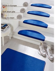 Modré priľnavé nášľapy na schody v súprave 15 ks 23x65 cm Fancy – Hanse Home