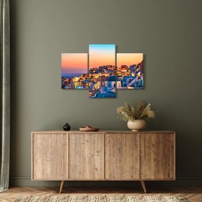 Obraz - Santorini pri zotmení (90x60 cm)