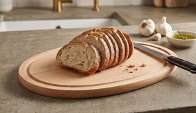 AMADEA Drevená servírovacia doska - podnos ovál, masívne drevo, 30 cm