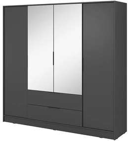 Skriňa Kelly 4D so zrkadlom grafit