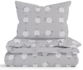 Bavlnené obliečky Renforcé - Ovečky Morning Yoga sivé