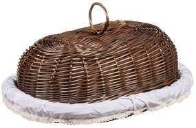 Chlebník prútený provence s látkou Mochila III.š. 39 x hl. 28 x v. 13(cm)