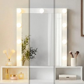 Toaletní stolek s LED osvětlením Cirko 80 cm bílý