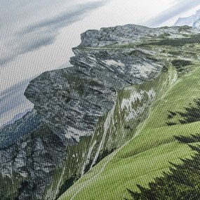 Obraz - Vrcholy hôr (s hodinami) (90x30 cm)