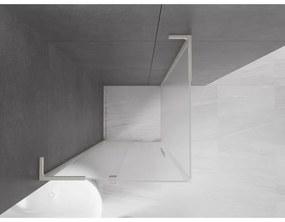 Mexen Velar L, sprchový kút s posuvnými dverami 100 x 100 cm, 8mm sklo námraza, brúsená oceľ, 871-100-100-33-97