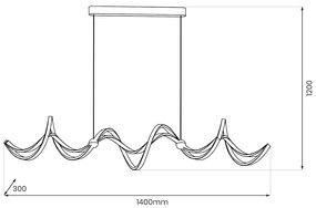 Závesné LED svietidlo Colia, 1x LED 55w, 4000k, b/g