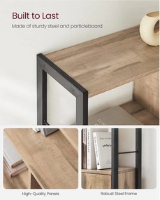 Polica na knihy, knižnica so 4 úrovňami, farba dub toasted oak