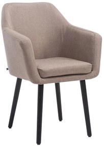 Jedálenská stolička Utrecht - látka, nohy čierne - Sivo-hnedá (Taupe)