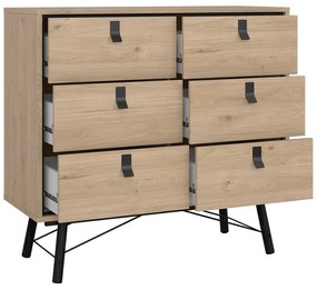 Nízka komoda v dekore duba v prírodnej farbe 102x99 cm Ry – Tvilum