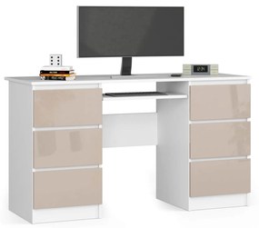 PC stolík Behati  (biela + cappuccino lesk). Vlastná spoľahlivá doprava až k Vám domov. 1069905