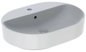 GEBERIT VariForm elipsovité umývadlo na dosku s otvorom, s prepadom, 600 x 450 mm, biela, 500.777.01.2