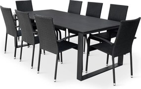 Záhradná zostava 8+1 KONG 8, čierny antracit