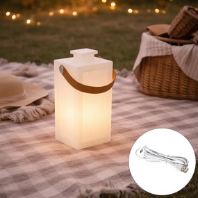 Moderná stolná lampa biela s efektom plameňa nabíjateľná IP44 - Stard