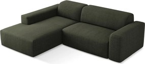 Zelená rohová pohovka (ľavý roh/s leňoškou) Keli – Makamii