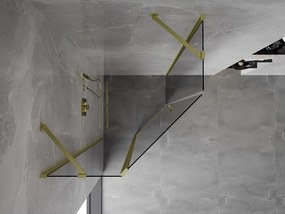 Mexen Mist, päťuholníkový sprchový kút výklopný 90 x 90 cm, číre sklo, zlatý matný profil, 8A8-090-090-55-00