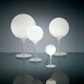Artemide Castore 350 stolná lampa, biela, dotykový stmievač, sklo 66 cm