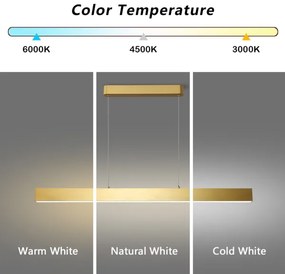 Brilagi - LED Luster na lanku SLEEKLINE LED/40W/230V 3000/4500/6000K zlatá
