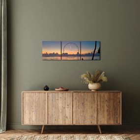 Obraz ženy na pláži (s hodinami) (90x30 cm)