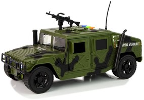 LEAN TOYS Vojenské vozidlo, trecí pohon – tmavá camo