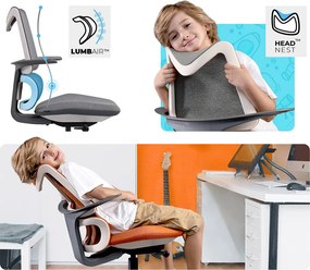 Ergonomická detská stolička MOSH Airflow 396 – sivá