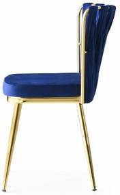 Sada jedálenských stoličiek Kusakli Navy Blue andGold, 4 ks, 4 ks
