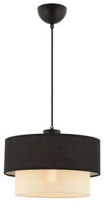 Závesný luster na kábli ECHO 1xE27/60W/230V čierna/krémová