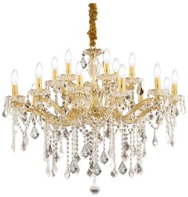 Ideal Lux - Krištáľový luster na reťazi FLORIAN 18xE14/40W/230V pr. 86 cm zlatá
