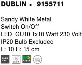 Dizajnové bodové svietidlo Dublin B 10 biele