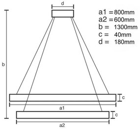 LED Stmievateľný luster na lanku LED/100W/230V 3000-6500K + diaľkové ovládanie