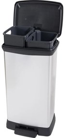 Curver Odpadkový kôš DECO BIN Duo 23L+23L, strieborný