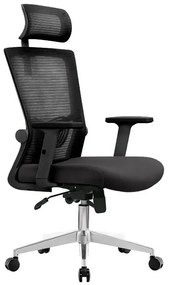 Kancelárska ergonomická stolička Neoseat NOVELO — sieť / látka, čierna, nosnosť 150 kg