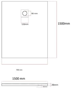 Erga Oldaf, SMC obdĺžniková sprchová vanička 70 x 150 cm, biela matná, ERG-GMA-OL-70150