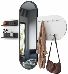 Nástenný vešiak so zrkadlom Pomi White