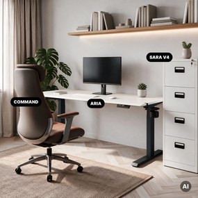 Elektrický stôl s nastavením výšky ergonomický antracitovo-bieli, 1600x800 mm: ARIA