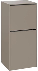 VILLEROY &amp; BOCH Subway 3.0 závesná bočná skrinka nízka, 1 dvierka + 1 zásuvka, pánty vpravo, 400 x 362 x 860 mm, Taupe, C59502VM