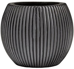 Kvetináč Capi Nature Groove Vase Ball čierny 21x19 cm